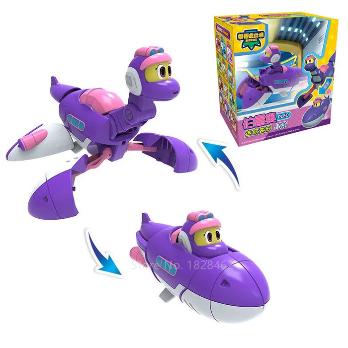 Il più nuovo Min Gogo Dino ABS Deformazione Auto/Aereo Action Figures REX/PING/VIKI/TOMO Trasformazione Dinosauro giocattoli per I Bambini Regalo