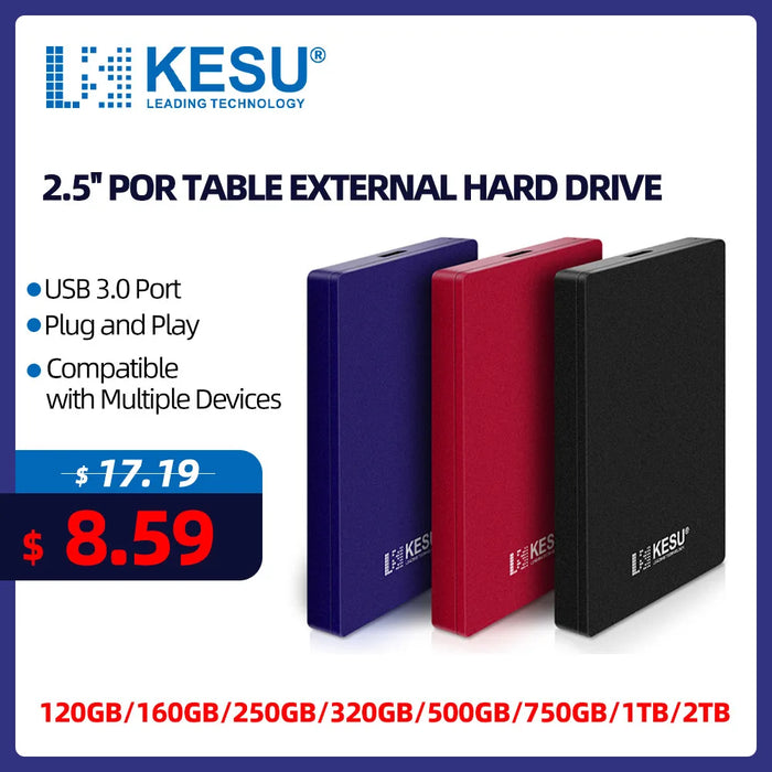 KESU HDD Disco rigido esterno portatile 2 TB/1 TB/500 GB/750 GB Memoria disco da 2,5 "Storage USB per PC tablet notebook Computer desktop