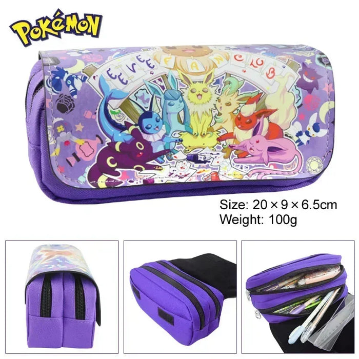 Pokemon Pikachu penfill Case School Cartoon Pikachu Black Pen Bag materiale scolastico cancelleria zainetto regali per feste di compleanno