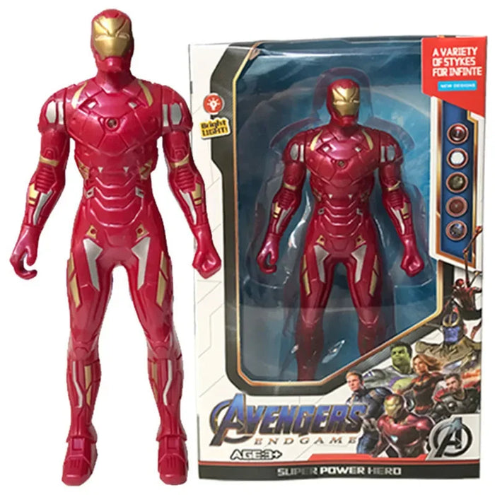 17 Cm giocattoli per bambini Marvel Anime Figure Spiderman Hulk Action Figure Iron Man Cartoon Kids Toy regalo di natale Glow Doll hobby