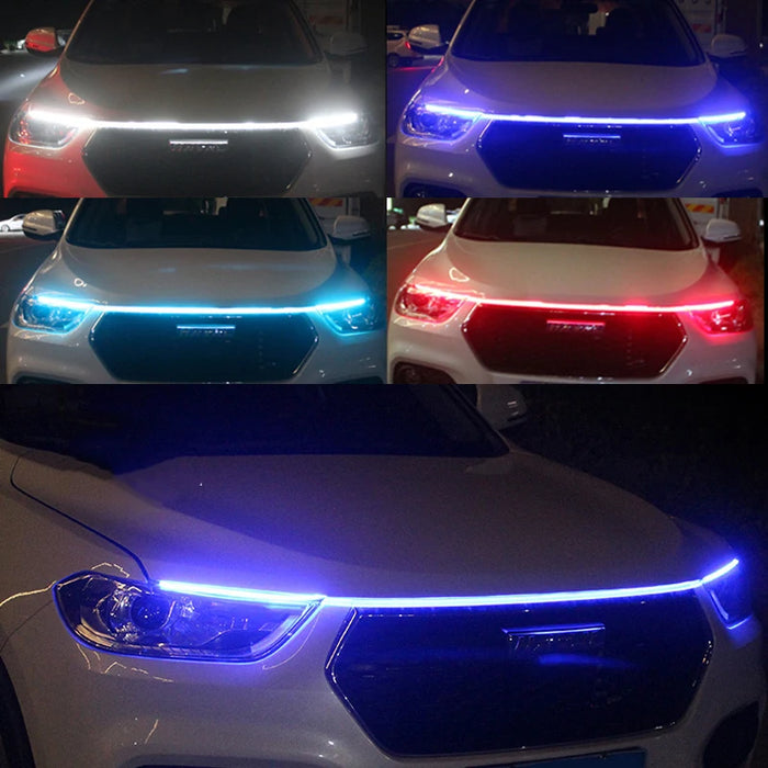 LED Daytime Running Light Scan start Car Hood luci Decorative DRL Auto Engine Hood Guide lampada ambientale decorativa 12V