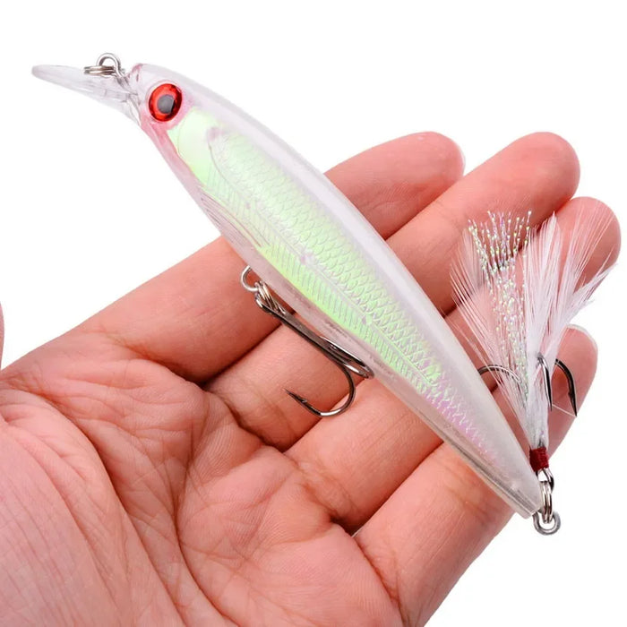 1 PZ Laser Minnow Richiamo di Pesca 11 CM 13G pesca ganci pesce wobbler affrontare crankbait artificiale giappone esca dura swimbait