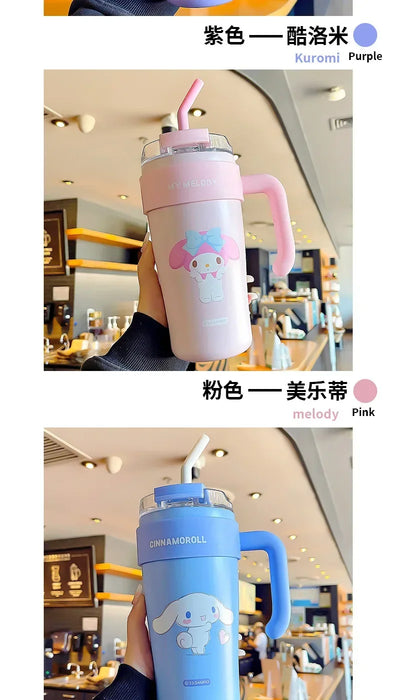 MINISO Sanrio Kuromi Water Cup My Melody Kuromi Anime Series Cute Straw Cup High-look Cinnamoroll regalo per ragazza di grande capacità