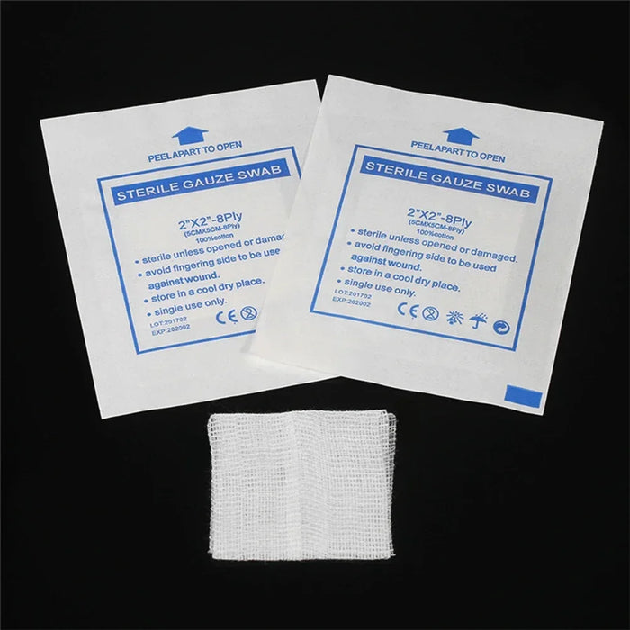 20 pezzi tampone di garza medica Sterile a 8 strati individualmente cotone pronto soccorso medicazione per ferite impermeabile forniture per la cura delle ferite 5/7.5/10cm