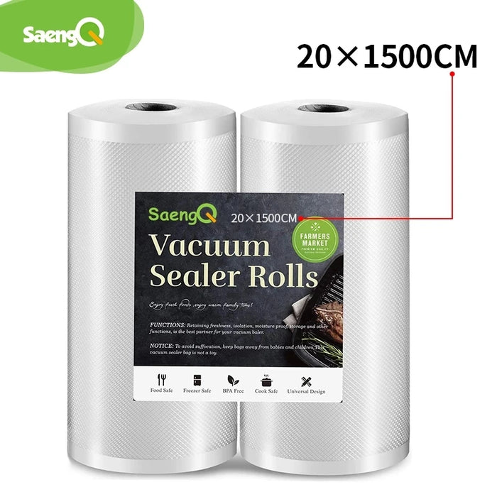 SaengQ Kitchen Food Vacuum Sealer Bag Sous Vide Storage Bags per imballaggio sottovuoto 12/15/20/25/30cm * 1500cm/rotoli