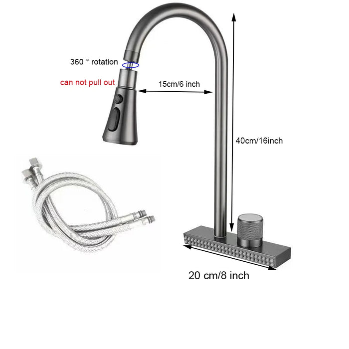 YCRAYS rubinetto per lavello a cascata per cucina miscelatore caldo freddo lavabo prese Multiple per acqua rotazione rubinetto per pioggia volante foro singolo