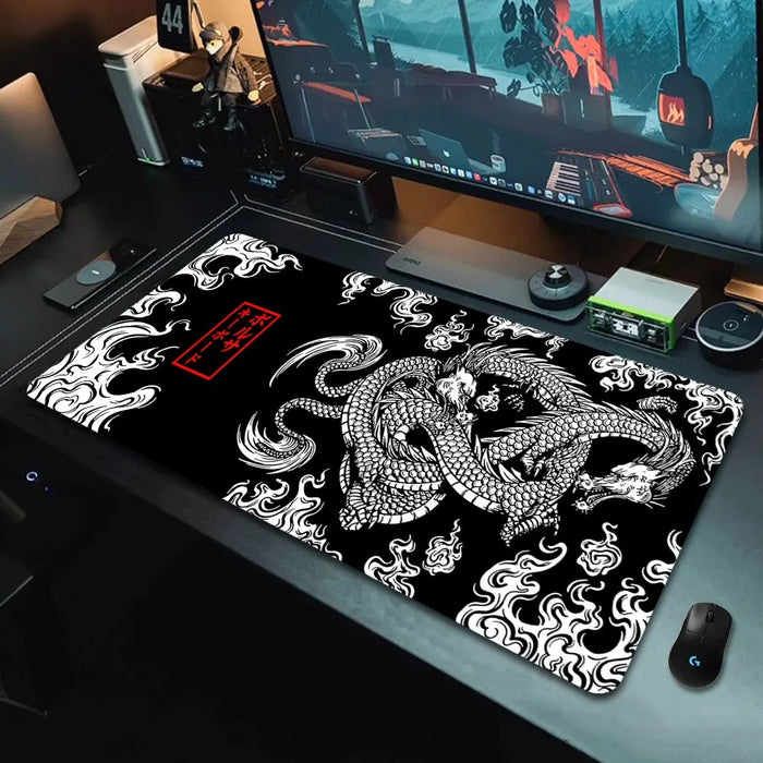 Japanese Dragon Large Gaming Mousepad XXL tastiera Gamer Mouse Pad sul tavolo Speed Desk Mat Anime 900x400 700 x300 tappetini per Mouse