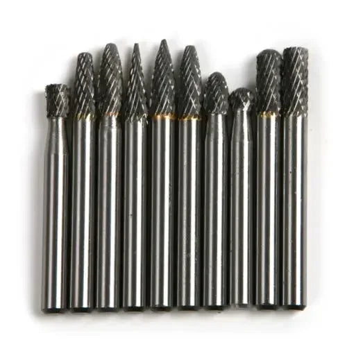 10 pezzi assortiti 6*6mm carburo di tungsteno punte per frese rotanti File Grinder Cutter Bit 6mm gambo 6mm testa utensili abrasivi lavorazione dei metalli