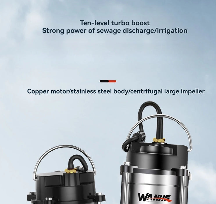 Pompa sommergibile in acciaio inossidabile per irrigazione agricola per uso domestico pompa per acque pulite a grande flusso pompa per acque luride