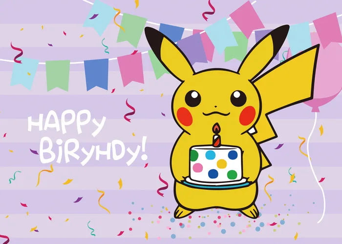 Happy Birthday Party Pokemon sfondo decorazione bambini Boy Baby Shower Pikachu Anime Photography Background Banner Vinyl Poster