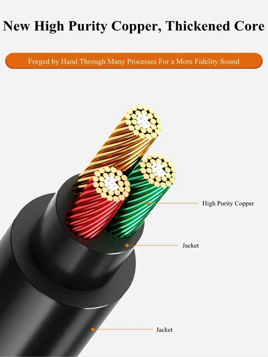 Cavo HiFi AUX Cavo per altoparlante audio da 3,5 mm Jack da 3,5 per chitarra Cavo ausiliario per cuffie per auto placcato in oro