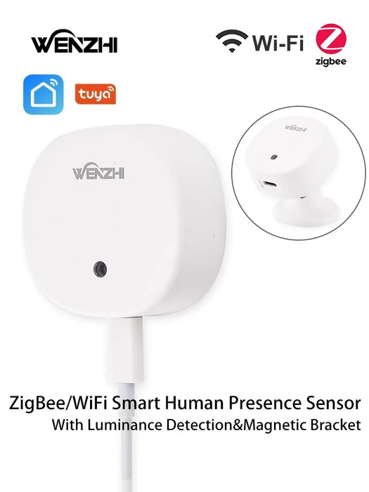 ZigBee/WiFi MmWave sensore di presenza umana movimento Radar rilevamento del movimento del corpo con illuminamento Tuya Smart Life Home Assistant