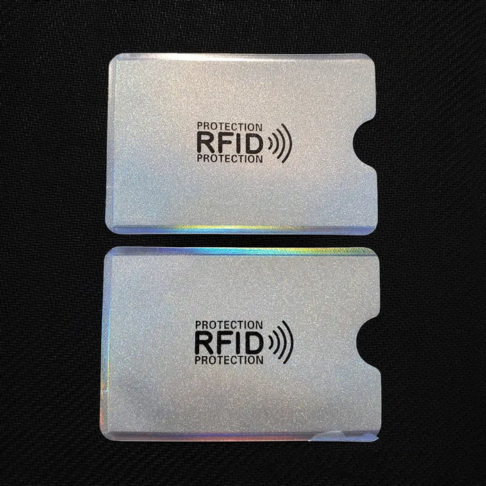 Porta carte di credito portatile anti-scansione da 10 pezzi Porta carte di credito NFC RFID Porta carte di credito portatile in foglio di alluminio antimagnetico