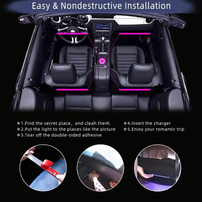 Neon LED Car Interior Ambient Foot Strip Light Kit accessori retroilluminazione Remote App Music Control Auto RGB lampade Decorative