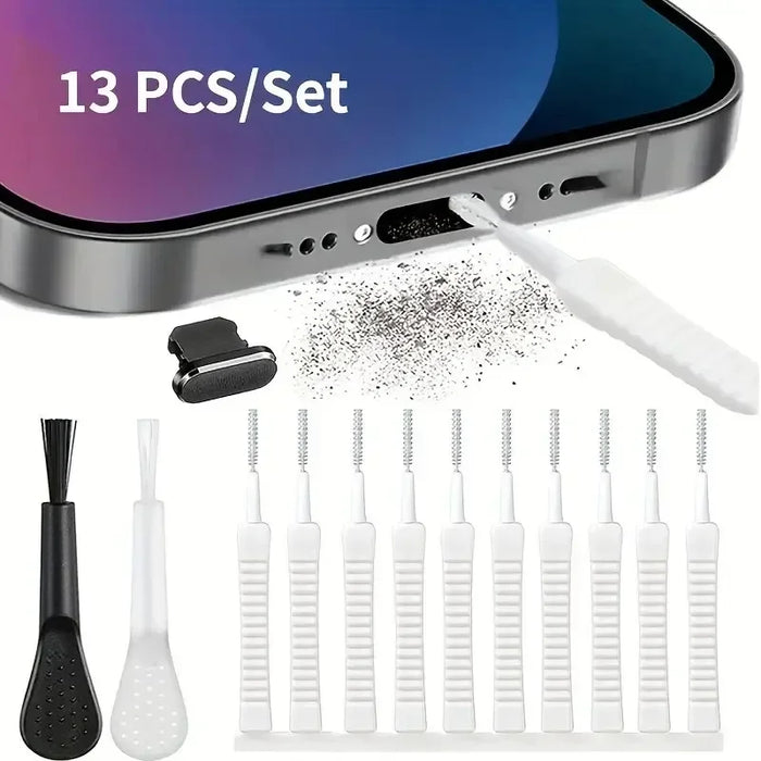 Kit di pulizia della porta della presa di polvere del telefono cellulare 13 pezzi strumento di pulizia della tastiera del Computer per accessori per telefoni con porta di tipo C di Iphone