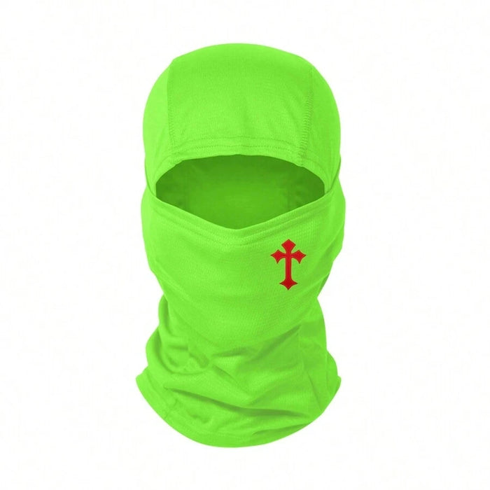 1pc cappuccio maschera stampato incrociato per uomo e donna cappello passamontagna da equitazione all'aperto cappello da sole antivento e protezione solare