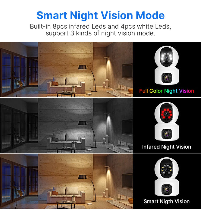 Hiseeu 2K 4MP PTZ Telecamera IP WIFI Wireless Smart Home Security Telecamera di sorveglianza Audio bidirezionale Telecamera per animali domestici per interni