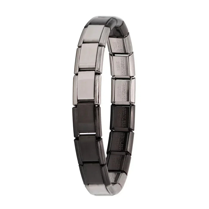 Hapiship Nuovi gioielli da donna Larghezza 9 mm Bracciale con ciondolo elastico Itanlian Bracciale in acciaio inossidabile moda ST-