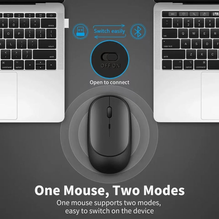 Mouse muto Mouse ricaricabile Gamer Doppie modalità Mouse wireless USB 2.4g compatibile con Bluetooth per laptop Pad Tablet MacBook Mause