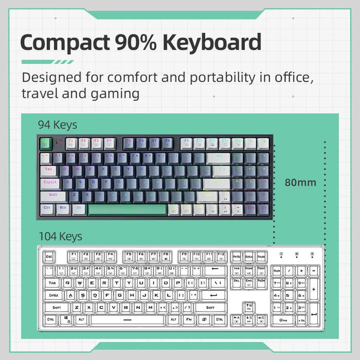 Tastiera meccanica tastiera da gioco Machenike K500 tastiera cablata Hot Swappable 94 tasti RGB Light Mac Windows