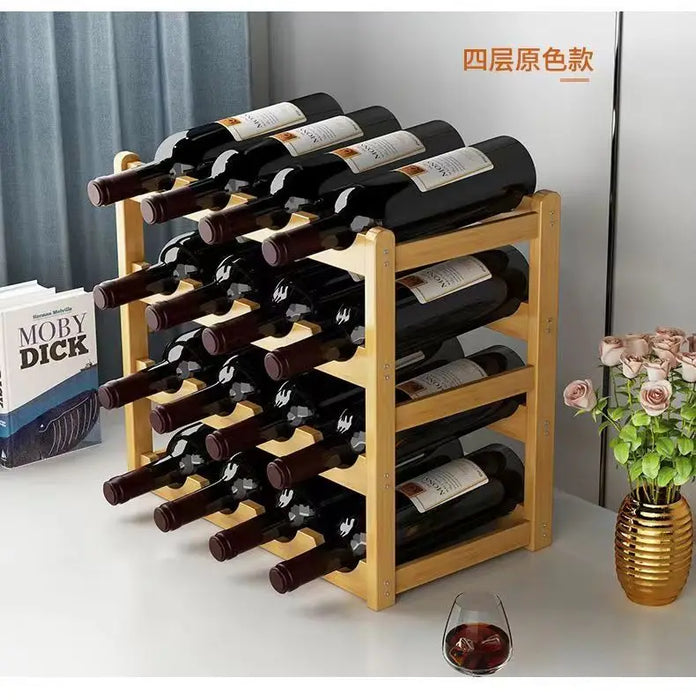 Red WineRack decorazione griglia per uso domestico espositore per vino tavolo creativo portabottiglie per vino semplice armadietto per vino assemblare StorageRack