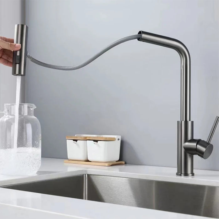 YCRAYS rubinetti da cucina neri grigio estraibile rotazione cascata flusso spruzzatore testa lavello miscelatore nichel spazzolato rubinetto dell'acqua Accessorie