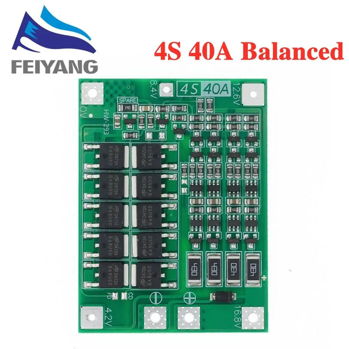 4S 40A Li-Ion Batteria Al Litio 18650 Caricabatterie PCB BMS Bordo di Protezione con Equilibrio Per Motore del Trapano 14.8V 16.8V Lipo Cellulare Modulo