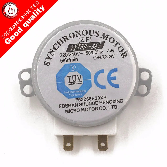 AC 220-240V 4W 6RPM 48mm Diametro Micro Motore Sincrono per Ventilatore di Aria Calda 50/60Hz CW/CCW TYJ50-8A7 Motore del Vassoio Forno A Microonde