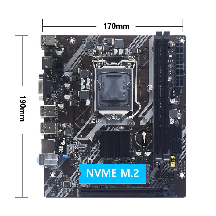 MUCAI H61 scheda madre LGA 1155 Kit compatibile con Intel Core cpu 2a e 3a generazione supporta M.2 NVME SDD