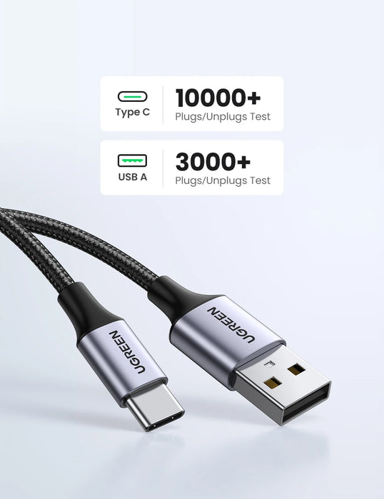 Cavo USB tipo C UGREEN 3A per Realme Xiaomi Samsung S21 cavo di ricarica rapida USB-C cavo dati caricabatterie per iPad Samsung Poco USB C