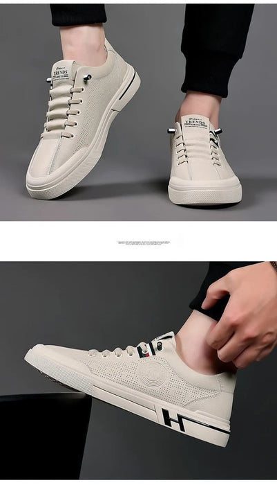 Sneakers da uomo Designer Casual scarpe traspiranti goffrate in pelle leggera scarpe da Skateboard versatili morbide Zapatillas Hombre