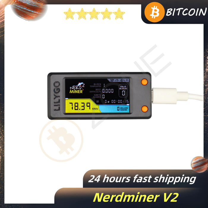 T Display S3 Bitcoin Solo lotteria Miner Nverdminer V2.0 78KH/s Hashrate aggiornato BTC Lotto Machine con Solo 1 watt