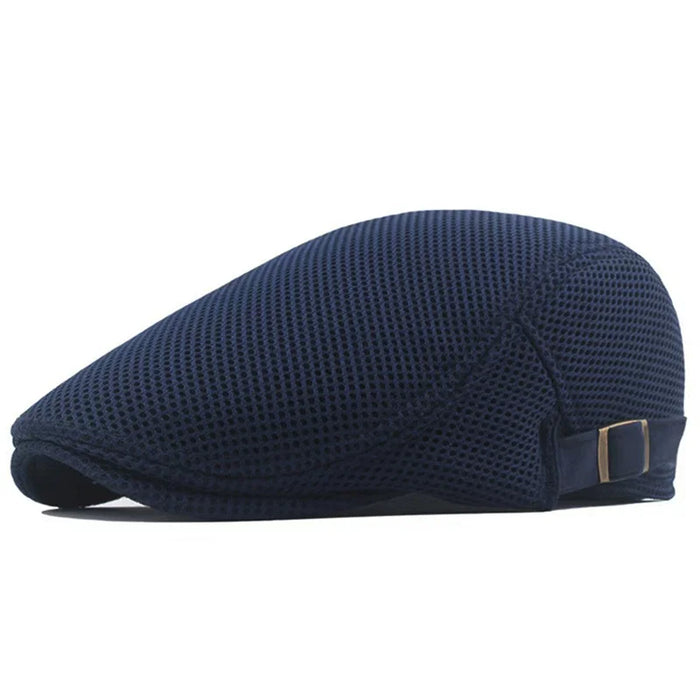 Berretti da strillone in rete da uomo cappelli da pittori britannici berretti ventilati primaverili ed estivi berretto piatto regolabile berretti Hip Hop