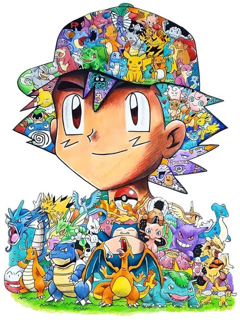 Pokemon 5D pittura diamante fai da te mosaico cartone animato giapponese anime arte kit punto croce ricamo strass regalo per bambini