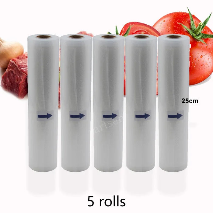 Rotoli per sigillare sottovuoto per alimenti Sacchetti sottovuoto imballaggio BPA FREE Cucina domestica Sacchetti sottovuoto per alimenti Sacchetti per sigillare 5 rotoli / lotto