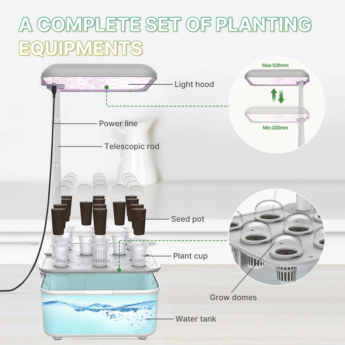 MOES Tuya Smart Plant Growth Machine Garden Hydroponics Growing System Indoor Herb Timing LED Grow Lights per vasi da fiori domestici