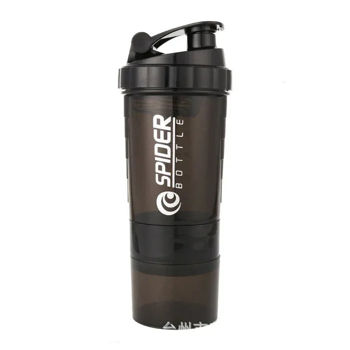 Bottiglia Shaker a 3 strati miscelazione proteica Shake Cup sport Fitness Water Cup bottiglie d'acqua in plastica in scala da 550ml con scatola per medicinali