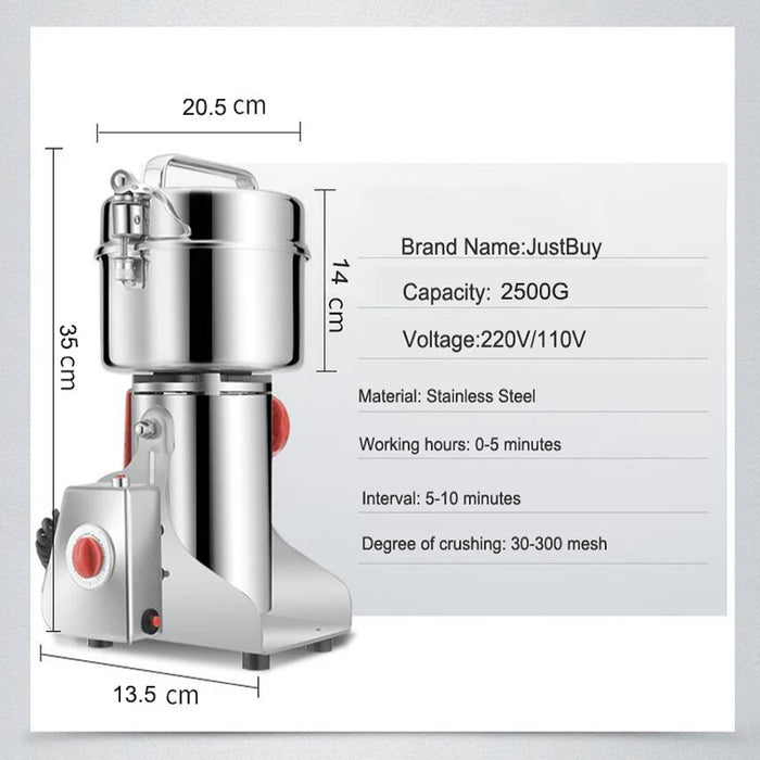 Parti libere grande capacità 800G 3000W smerigliatrice per erbe macchina per caffè grano spezie mulino medicina miscelatore per grano smerigliatrice per alimenti secchi