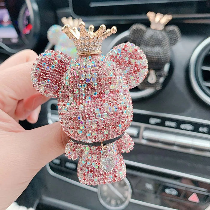 Creativo corona diamante simpatico orso fragranza auto profumo Clip presa d'aria Aroma aria più fresca decorazione accessori aromaterapia