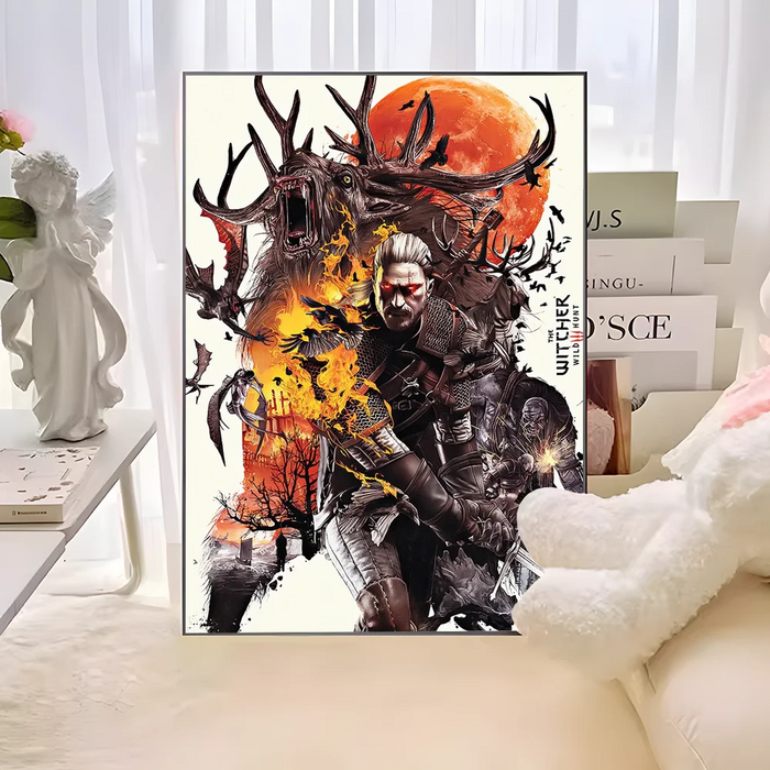 T-The W-witcher 3 Game poster Vintage Sticky Whitepaper Prints poster opere d'arte poster adesivi murali