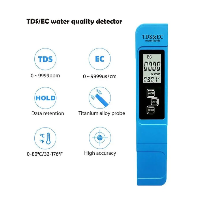 2pcs TDS phmetro Digital Water Tester 0.01ph phmetro ad alta precisione 0-9990ppm temperatura PPM Tester