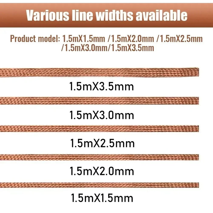1.0-4.0mm di lunghezza fili di saldatura rete dissaldante nastro a treccia punto di saldatura in rame strumento di riparazione del filo di rimozione della saldatura per la saldatura