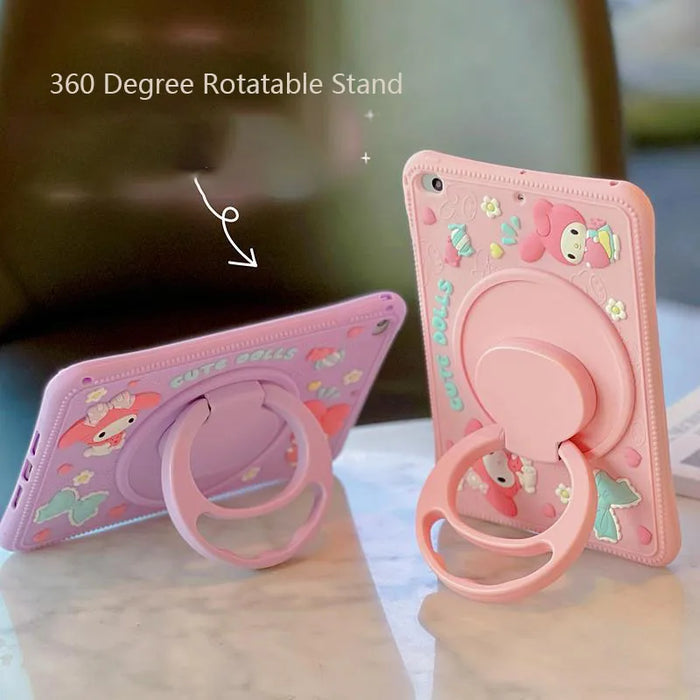 Cartoon Cute My Melody Stand Tablet Case per Samsung Galaxy Tab A8 X200 X205 10.5 S6 Lite S9 Plus A7 S7 rotazione Cover