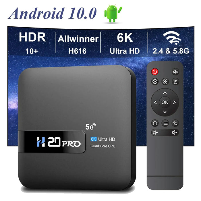 HONGTOP H20PRO Smart TV Box WiFi6 Android 10 6K 4K lettore multimediale 3D TV Box Android 2.4G e 5G WIFI Set Top Box 1080P molto veloce