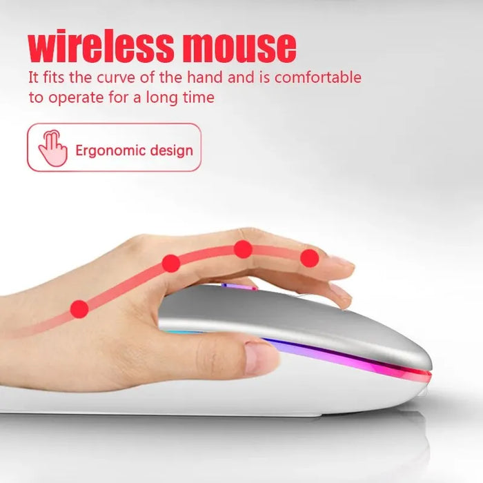 Mouse Wireless Mouse Bluetooth ricaricabile RGB Computer Wireless Mause Mouse da gioco ergonomico retroilluminato a LED per PC portatile 3600DPI