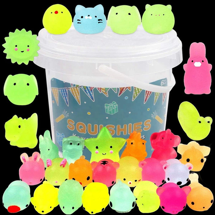 12/36 pz per bambini Kawaii animali Squishies Mochi Squishy giocattoli Glow in The Dark bomboniere antistress Squishy