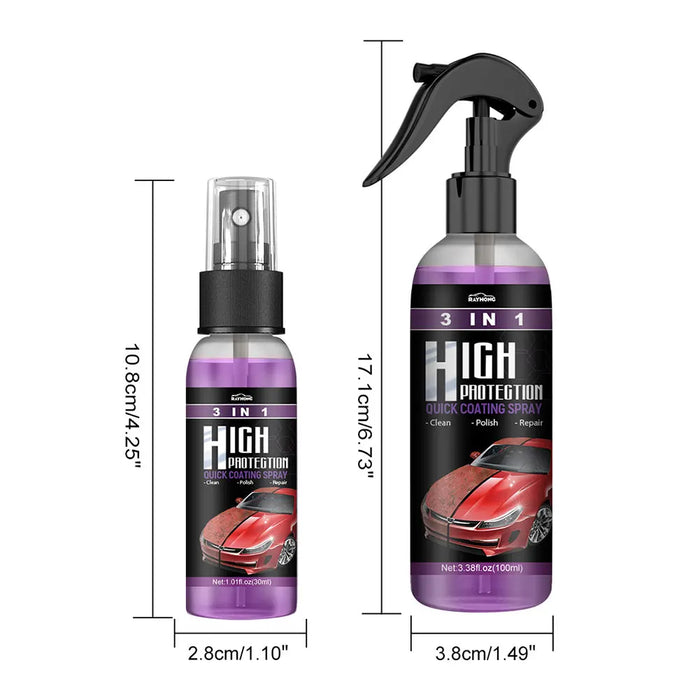 3 in 1 rivestimento ceramico rapido ad alta protezione Nano Spray rivestimento per auto Spray per lucidatura a cera plastica Refresh riparazione rapida e Fine dei graffi