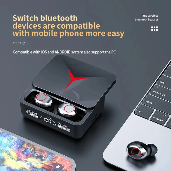 Cuffie Wireless originali TWS M90 cuffie da gioco auricolari sportivi Bluetooth 5.3 con microfono cuffie Wireless per iPhone Xiaomi