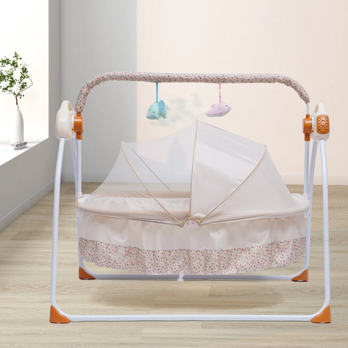 5 marce elettrico Auto-Swing culla culla letto per dormire dondolo per neonati + musica netta musica Bluetooth regolabile + tappetino