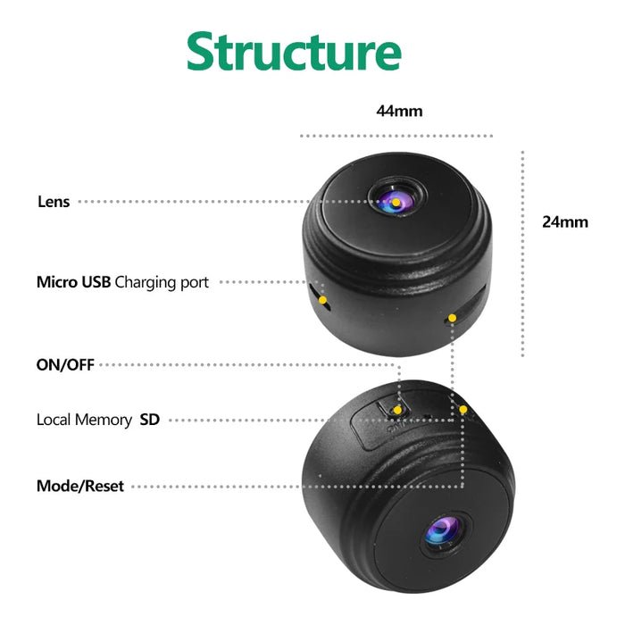 A9 WiFi Mini Camera Recorder monitoraggio della sicurezza Wireless Video Mini Camera Recorder Voice Camera Smart Home per neonati e animali domestici